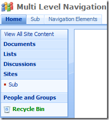 default WSS toplevel navigation